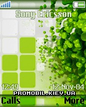 Тема для Sony Ericsson 176x220 - Green Splash