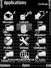 Тема для Symbian 9 - Black Grid