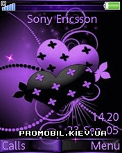 Тема для Sony Ericsson 240x320 - Purple  Hearts