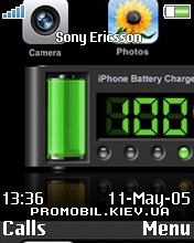 Тема для Sony Ericsson 176x220 - iPhone Battery Charge