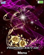 Тема для Sony Ericsson 240x320 - Purple Floral