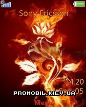 Тема для Sony Ericsson 240x320 - Fire Flowers