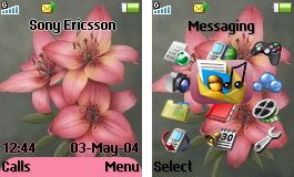 Тема для Sony Ericsson 128x160 - Pink Flowers