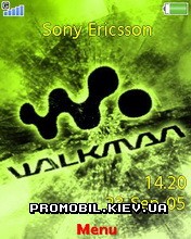 Тема для Sony Ericsson 240x320 - Walkman Green