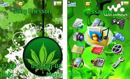 Тема для Sony Ericsson 128x160 - Rasta Weed