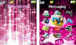 Тема для Sony Ericsson 128x160 - Pink Stars