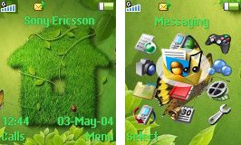Тема для Sony Ericsson 128x160 - Green house