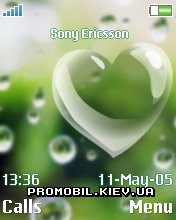 Тема для Sony Ericsson 176x220 - Drops Of Heart