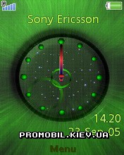 Тема для Sony Ericsson 240x320 - Green Swf Clock