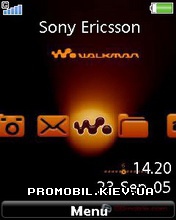 Тема для Sony Ericsson 240x320 - Walkman Orange