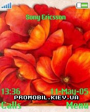 Тема для Sony Ericsson 176x220 - Red Flowers