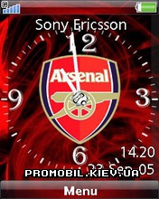 Тема для Sony Ericsson 240x320 - Arsenal Clock