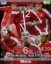 Тема для Sony Ericsson 240x320 - Arsenal Collage clock
