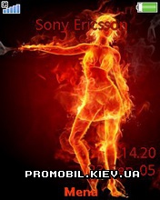 Тема для Sony Ericsson 240x320 - Fire girl