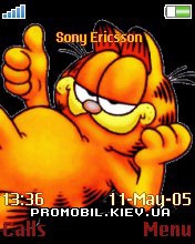 Тема для Sony Ericsson 176x220 - Black Garfield