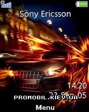 Тема для Sony Ericsson 240x320 - Fire Car