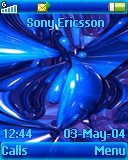 Синяя тема Blue Abstract для Sony Ericsson 128x160 