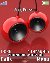 Красная тема для Sony Ericsson 176x220 - Cherry Beats