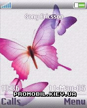 Тема для Sony Ericsson 176x220 - Pink Butterfly