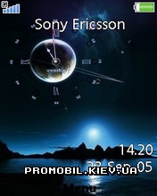 Тема для Sony Ericsson 240x320 - Night Blue Clock