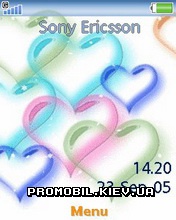 Тема для Sony Ericsson 240x320 - Colorful Hearts