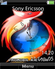 Тема для Sony Ericsson 240x320 - Fire Clock