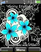Тема для Sony Ericsson W508 - Floral Blue