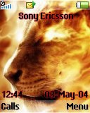 Тема для Sony Ericsson 128x160 - Lion In Fire