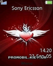 Тема для Sony Ericsson 240x320 - Red Winged Heart