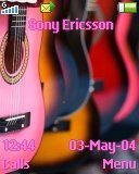 Тема для Sony Ericsson 128x160 - Pink Guitar