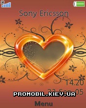 Тема для Sony Ericsson 240x320 - Gold Heart