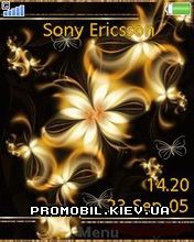 Тема для Sony Ericsson 240x320 - Gold Flowers