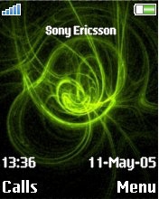 Тема для Sony Ericsson 176x220 - Green Plasma