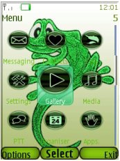 Тема для Nokia Series 40 - Green clock