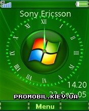   Sony Ericsson 240x320 - Green Vista Clock