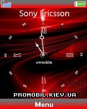   Sony Ericsson 240x320 - Red Flash Menu Clock