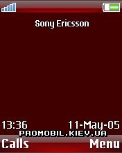   Sony Ericsson 240x320 - Metallic Red Clock