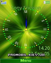   Sony Ericsson 240x320 - Green Clock