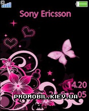   Sony Ericsson 240x320 - Pink butterfly