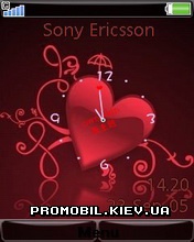   Sony Ericsson 240x320 - Flash Heart Clock