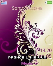   Sony Ericsson 240x320 - Violet and cream floral