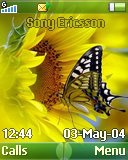   Sony Ericsson 128x160 - Butterfly Sunflower