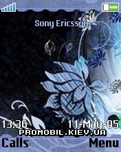 Тема для Sony Ericsson 176x220 - Blue flowers