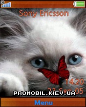   Sony Ericsson 240x320 - Cat Butterfly