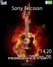   Sony Ericsson 240x320 - Flaming Guitar