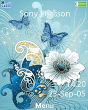 Тема для Sony Ericsson 240x320 - Blue Butterfly